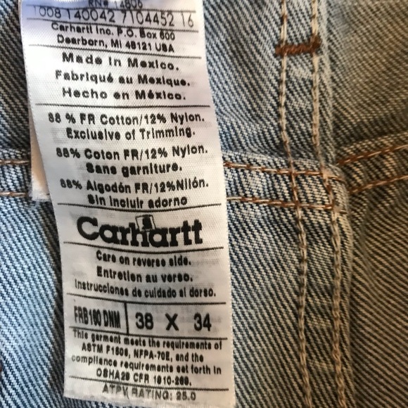 Bundle!! 2 Men’s Carhartt FR jeans size 38x34 - Picture 5 of 8